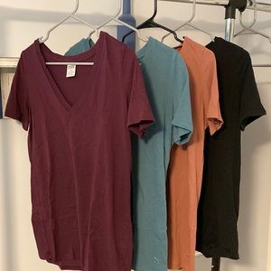 Bundle of 4 Victoria’s Secret PINK V-neck T-shirts